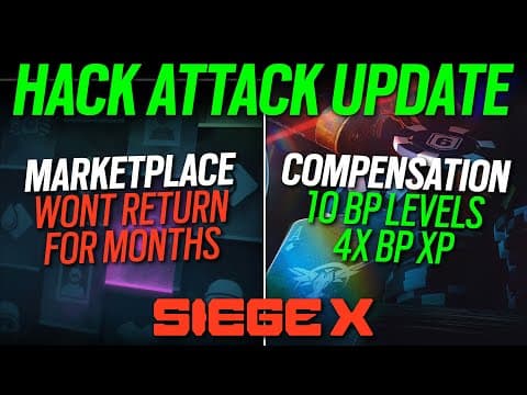 Hack Update - Marketplace Won't Return For Months, Player Compensation - 6news - Rainbow Six Siege X