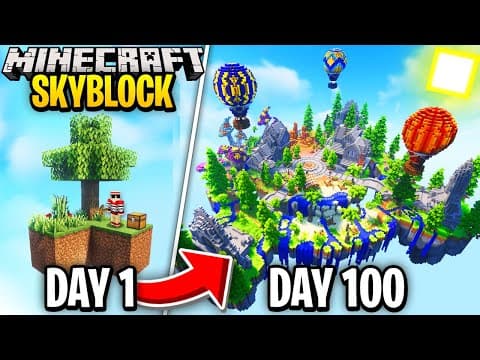 I Survived 100 Days Of Skyblock In Minecraft..