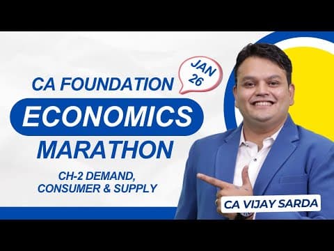 Economics Marathon | Ch2 Mcq Consumer|  Ca Foundation | Jan 26 | Ca Vijay Sarda