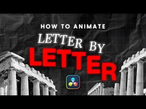 Letter By Letter Text Animation In Davinci Resolve
