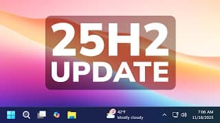 New Big Windows 11 25h2 November Update – New Taskbar, New Dark Mode In Build 26200.7296 (rp)