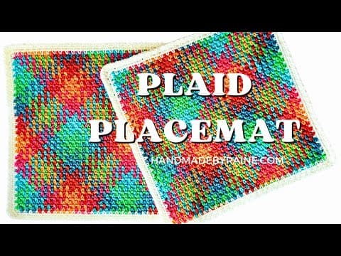How To Crochet Plaid Placemat 🪁