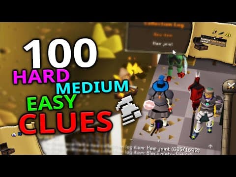 Loot From 100 Easy, Medium, & Hard Clue Scrolls (iron Man)