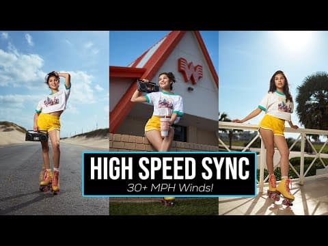 Crazy High Speed Sync Portraits In 30+ Mph Winds In Real Time | Westcott Fj800