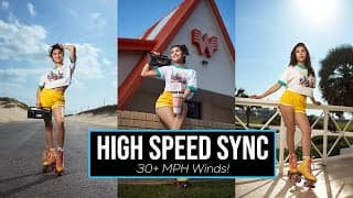 Crazy High Speed Sync Portraits In 30+ Mph Winds In Real Time | Westcott Fj800