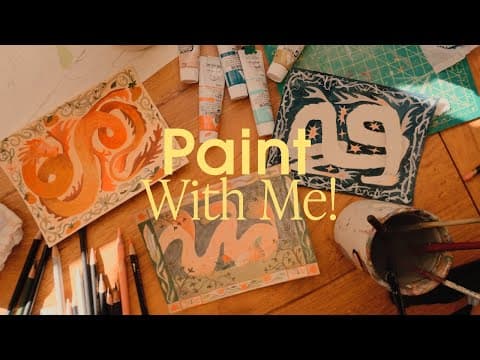 Paint With Me ✨ Postcards For A Gallery Show! How I Paint With Acrylic Gouache