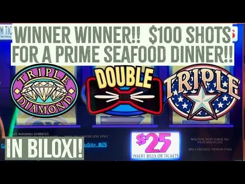 $100 Bets On $25 Slots! 🤯 My Wife Was So Nervous, But The 4-spin Method Kept Hitting In Biloxi!