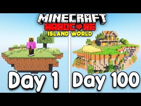 I Survived 100 Days Of Minecraft Hardcore In A Floating Island World!