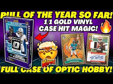 *unreal 1/1 Gold Vinyl Case Hit!🤯 2025 Full Case Optic Football Hobby Box Review!🏈