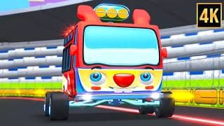 Wheels On The Bus Go Round And Round + More Vehicle Videos For Kids