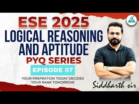 Logical Reasoning & Aptitude Pyq Series || Episode -7 || By Siddharth Sir #ese2025 #gate2026