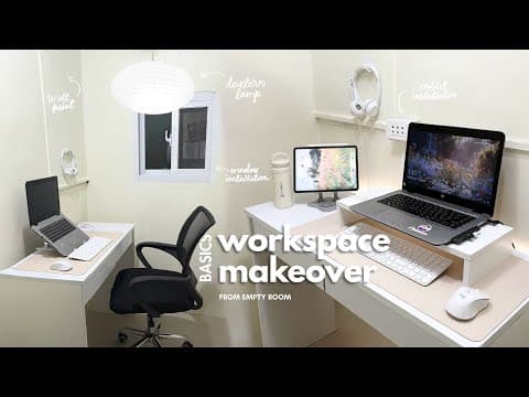 Workspace Makeover 👩🏻‍💻 | Ep 1 Basics: Wall Division & Paint, Window Installation, Outlet, And More