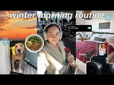 5am Cozy Winter Morning Routine 🎄 Productive + Realistic