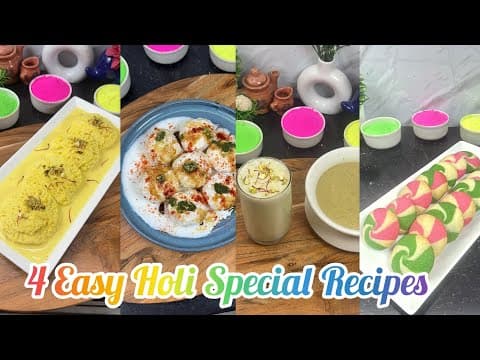 Easy Holi Special Recipes | Rasmalai | Dahi Vada | Thandai | Butter Cookies| Holi Festival | Holi
