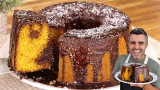O Melhor Bolo De Cenoura Com Calda De Chocolate - Super Fofinho - Rápido E Fácil - Receitas De Pai