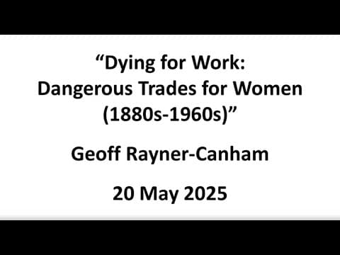 Geoff Rayner Canham: Dying For Work