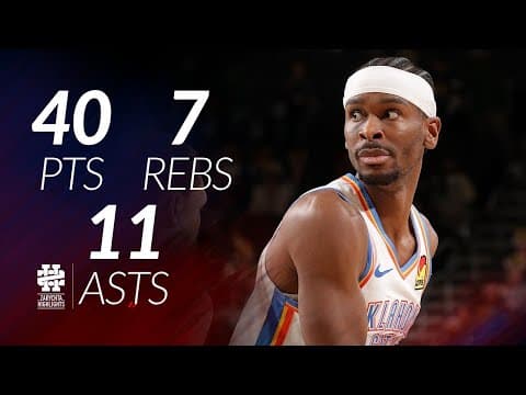 Shai Gilgeous-alexander 40 Pts 7 Rebs 11 Asts Vs Bucks 25/26 Season