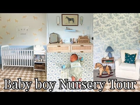 Baby Boy Nursery Tour | Classic, Light Blue, Horses, Puppies