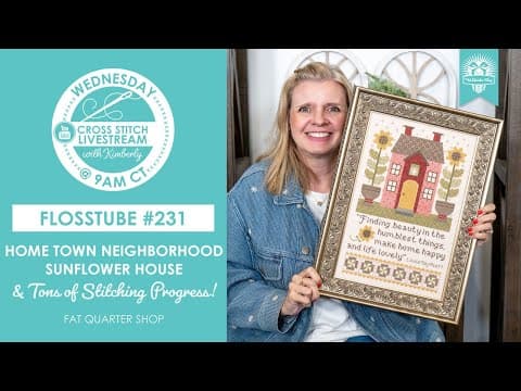 Live: Home Town Neighborhood By Lori Holt & Tons Of Stitching Progress! - Flosstube #231