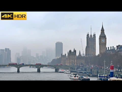 This Is Not Dystopian London But Just A Foggy Day | A Foggy London Walk - Feb 2025 [4k Hdr]
