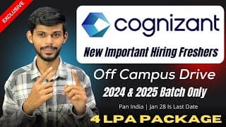 Cognizant New Hiring 2026 | 4 Lpa Package | 2024 2025 Batch | Apply Now