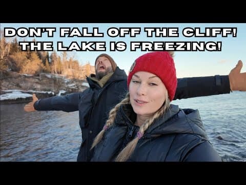 Don't Fall Off The Cliff! The Lake Is Freezing!