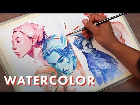 How To Paint Portraits With Just Two Colours | Watercolour Tutorial