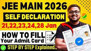 How To Fill Jee Main 2026 Admit Card✅| How To Fill Self Declaration Form For Jee Mains 2026 #jee2026