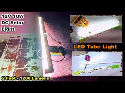 12v 10w Dc Solar Led Tube Light - 2 Feet- 1200 Lumens | Solar Energy | Power Gen