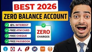 Top 3 Best Zero Balance Bank Account | Zero Balance Bank Account Opening Online |  0 Balance Account