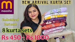 10 Latest Meesho Partywear Kurta Sets | Staring Rs 460 | Affordable New Kurtis Meesho | Embroidered