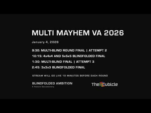 Multi Mayhem Va 2026 — A Blindfolded Speedcubing Competition | Day 3