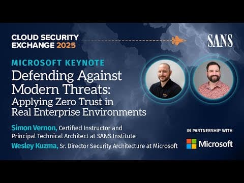 Microsoft Keynote: Defending Against Modern Threats
