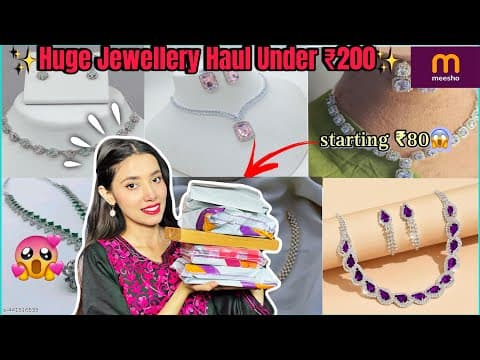 Huge Ad Jewellery Set Tryon Haul Under ₹200🤩 || Meesho Haul💖🫰🏻 #meeshohaul #adjewellery #trending