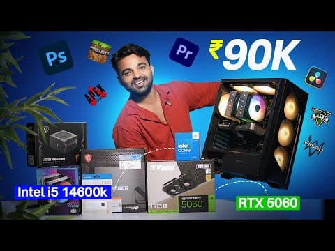 90,000 Pc Build For Hardcore Gaming ⚡ I5 14600k + Rtx 5060 8gb