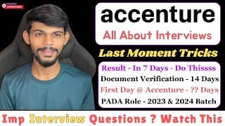 Accenture Important Interview Questions | Last Moment Tips | Technical & Hr | Pada & Sasa