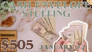 $505 Cash Envelope Stuffing | January Fulltime Paycheck #2 | 26 Year Old Budgets