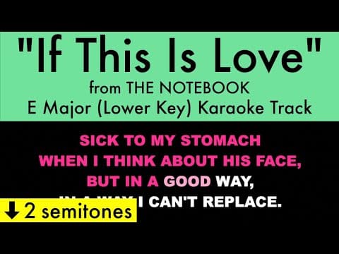 "if This Is Love" (lower Key Karaoke) – The Notebook (e Major/-2 Semitones) | Lyrics On Screen