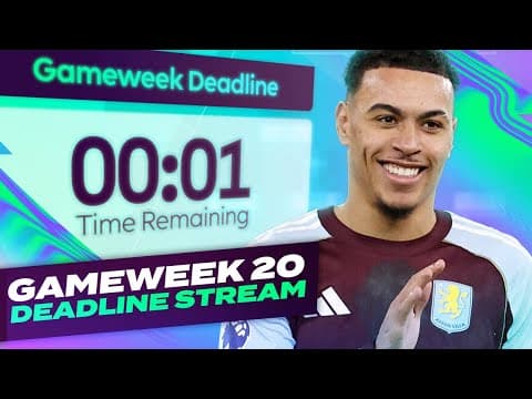 Fpl Deadline Stream Gameweek 20 🔥 Rice Travelled 🤔 Rogers In 🚀 | Fantasy Premier League Tips 2025/26