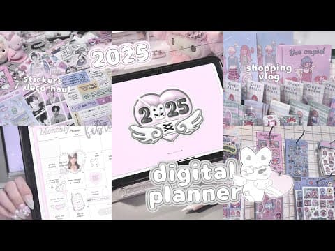 2025 Digital Planner Template Ipad Goodnotes 6 Icon Homescreen | Shopping Vlog; Stationery Deco Haul