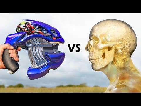 Real Plasma Pistol Vs Ballistic Dummy Head