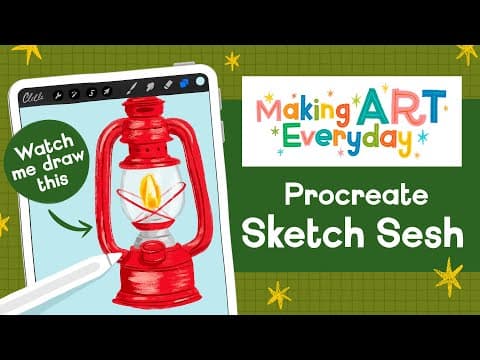 Drawing A Vintage Lantern In Procreate // Making Art Everyday Sketch Sesh - July