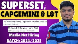 🔥superset Hiring | Capgemini | L&t | Media Net Hiring 2024, 2025 Batch | Freshers Hiring