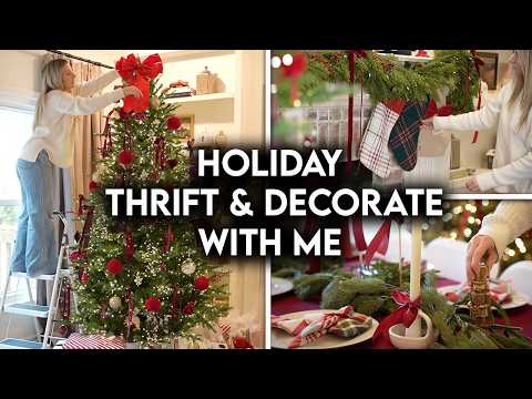 Holiday Thrift + Decorate With Me | Christmas Hosting Essentials