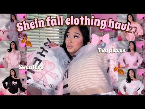 Shein Fall Clothing Haul 2025 | Girly Coquette Edition 🎀🍂 (sweaters, Pants, Tops, & Two Pieces)