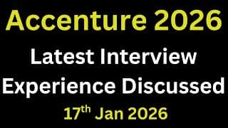 Accenture Interview Questions And Answers 2026 | Accenture Interview Experience 2026 Batch
