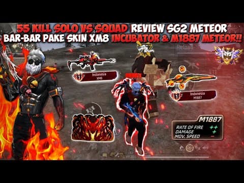 55 Kill Solo Vs Squad Full Merah! Bar-bar No Rem Pake Skin Xm8 Incubator & Sg 2 Meteor!!
