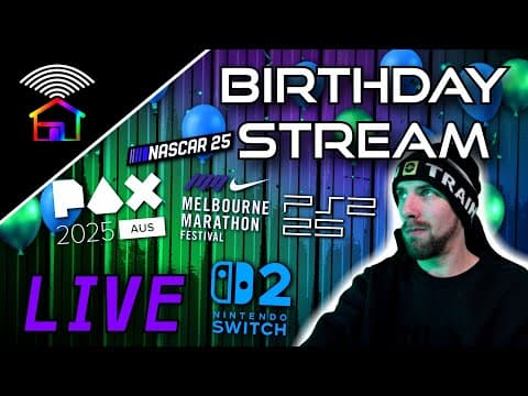 Colourshedproductions Live! | 🎂🥳🎉birthday Stream! Post-pax + Marathon, Nascar 25 & Mario Kart World!
