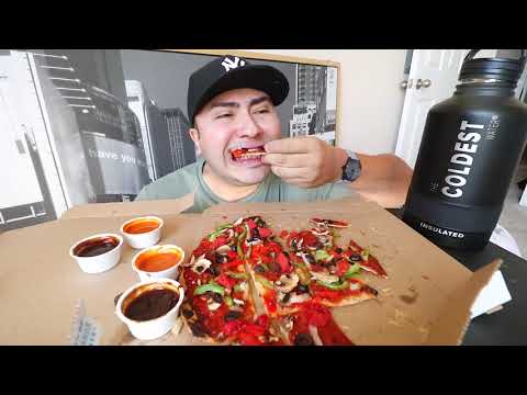 Trying Dominos Vegan Pizza Mukbang