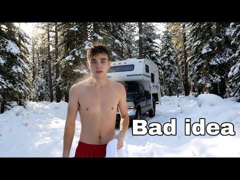 My Tanks Froze… Away From My Boyfriend, Truck Camping In A Snowy Forest 🥶 🌳